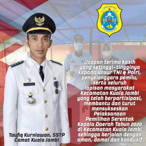 Camat Kuala Jambi Apresiasi Suksesnya Pilkada Serentak 2020