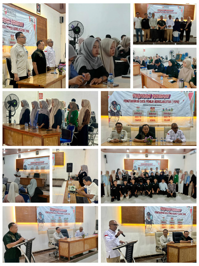 Sosialisasi Pengawasan Partisipatif Pemutakhiran Data Pemilih Berkelanjutan (PDPB) dengan mahasiswa Institut Islam Al-Mujaddid Yang dilaksanakan Bawaslu Tanjabtim